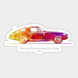 Chevrolet Corvette Sting Ray Coupe 1963 - Colorful Watercolor Sticker